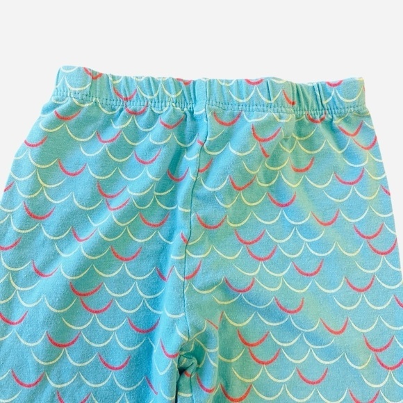 Girls casual pull-up light blue mermaid scale pants leggings cotton blend 24 M - Picture 5 of 9